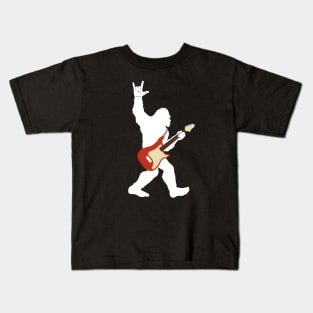 Bigfoot Rock and Roll Funny Sasquatch Believers Guitar Kids T-Shirt